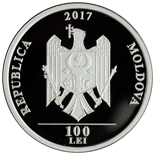 100 de ani de la Unirea Basarabiei cu România (argint), 2018, avers
