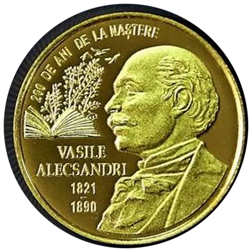 Vasile Alecsandri – 200 de ani de la naștere (aur), 2021, revers