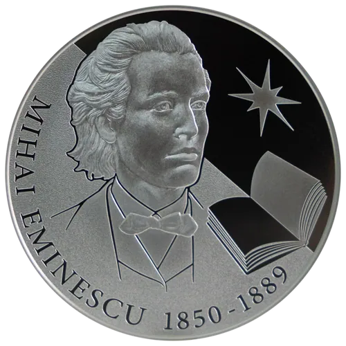 Mihai Eminescu (argint), 2025, revers