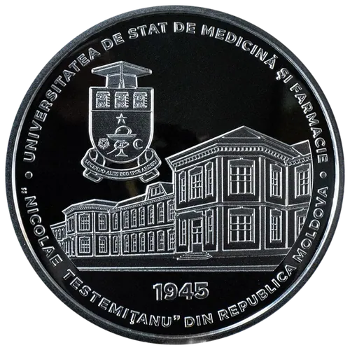 80 de ani de la înființarea Universității de Stat de Medicină și Farmacie „Nicolae Testemițanu”, 2025, revers