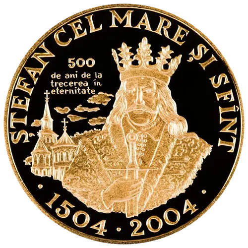 500 de ani de la trecerea în veșnicie a domnitorului Ștefan cel Mare și Sfânt, 2004, revers