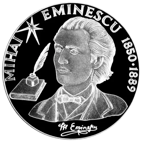 Mihai Eminescu – 150 de ani de la naștere, 2000, revers