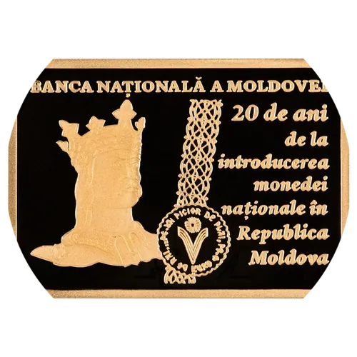 20 de ani de la introducerea monedei naționale în Republica Moldova (aur), 2013, revers